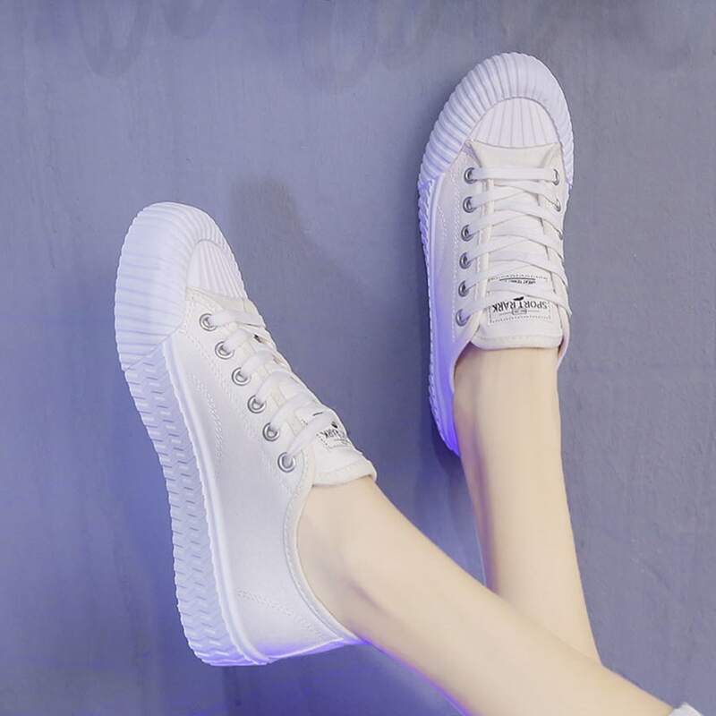 

Lace Up Front Canvas Shoes, White