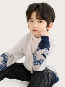 Niños Cárdigan montaña patrón de hombros caídos - Multicolor - Ver 3