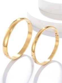 2 Miếng Vòng đeo tay tối giản Cặp đôi - Vàng - Xem 2