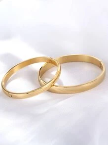 2 Miếng Vòng đeo tay tối giản Cặp đôi - Vàng - Xem 5