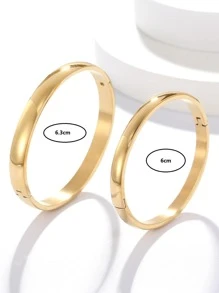 2 Miếng Vòng đeo tay tối giản Cặp đôi - Vàng - Xem 3