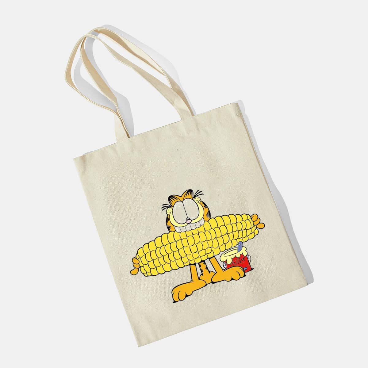 

Cartoon Graphic Tote Bag, Beige