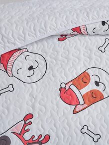 Christmas Dog Print Bedspread - Multicolor - View 2