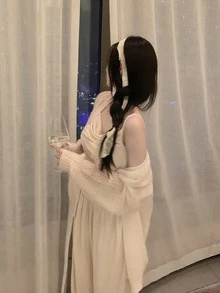 不對稱下擺堆堆領吊帶上衣 - 杏色 - 查看 2