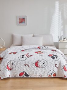 Christmas Dog Print Bedspread - Multicolor - View 1