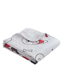 Christmas Dog Print Bedspread - Multicolor - View 6