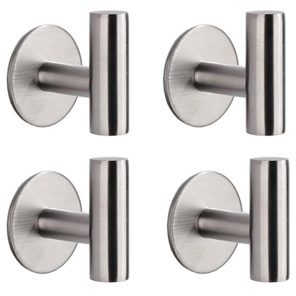 

4pcs Stainless Steel Wall Hook, Silver
