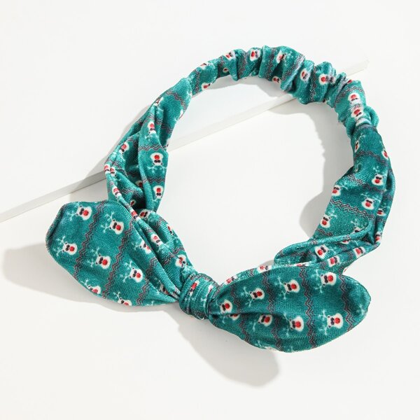 

Christmas Reindeer Print Hair Band, Green