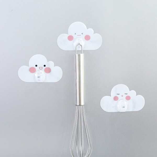 

4pcs Cloud Shaped Wall Hook, Multicolor