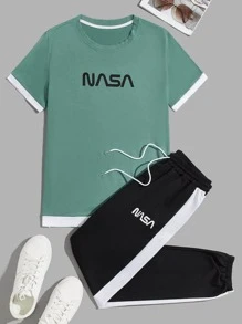 Manfinity Hypemode Bộ hai mảnh Nam Dây kéo Khối Màu Lá thư Sẵn sàng - Nhiều màu - Xem 1