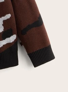 Boys Camo Pattern Drop Shoulder Jumper - Multicolor - View 3