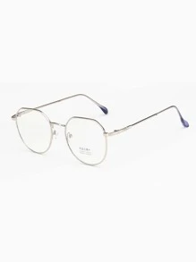 韩国复古眼镜框，2024年新款，流行不对称金属平光镜女款眼镜配件