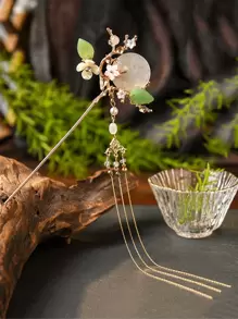 1個女性古裝頭飾配件,掛飾流蘇簪子適用於旗袍/漢服/髮髻髮型 - 彩色 - 查看 1