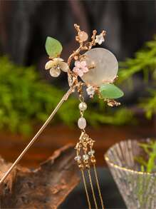 1個女性古裝頭飾配件,掛飾流蘇簪子適用於旗袍/漢服/髮髻髮型 - 彩色 - 查看 4