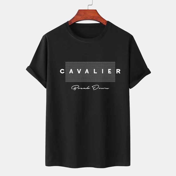 

Men Letter Graphic Tee, Black