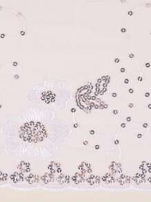 Khăn choàng trang trí Sequin - trắng - Xem 4