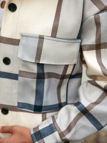 Simplee Plaid Flap Pocket Drop Shoulder Hooded Overcoat - Multicolor - View 3