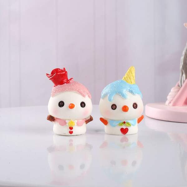 

2pcs Snowman Shaped Art Decoration, Multicolor