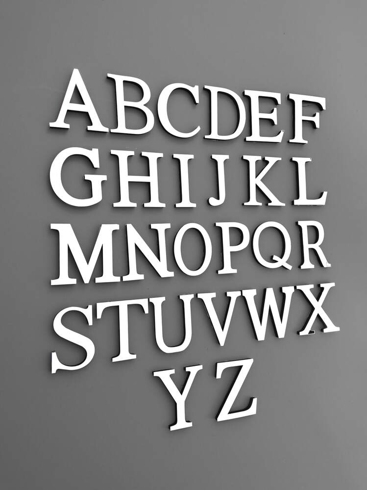 1 pieza Decoración artesanal con letra de superficie espejo, mejor regalo - Blanco - Añade 1