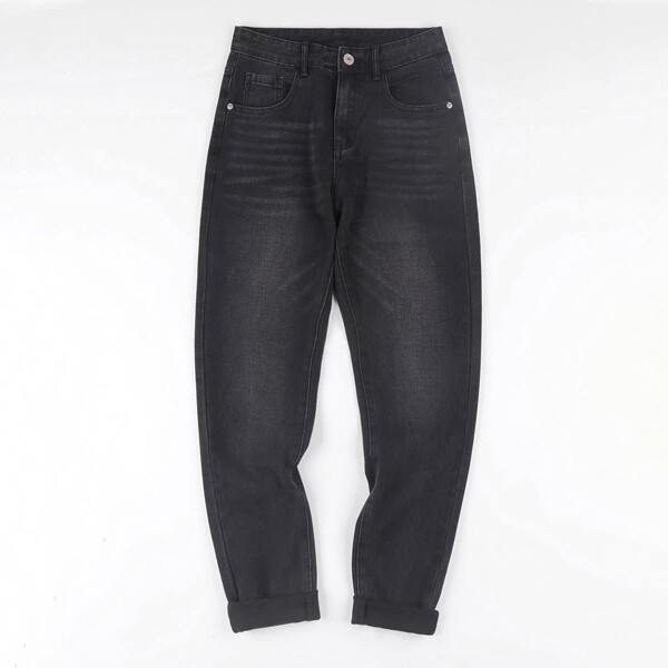 

Men Slant Pocket Jeans, Black