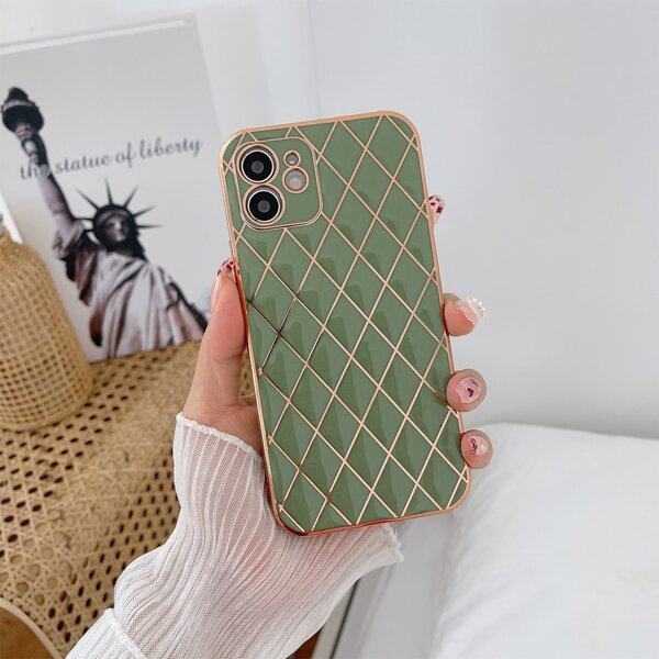 

Quilted Pattern Phone Case, Green