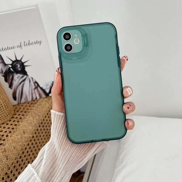 

Contrast Frame Clear Phone Case, Green