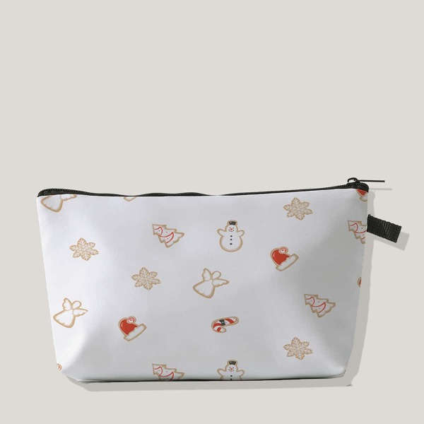 

Christmas Cartoon Graphic Zipper Makeup Bag, Multicolor