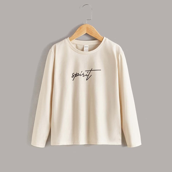 

Boys Letter Graphic Tee, Beige