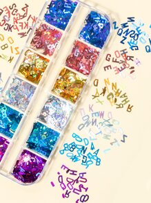 1 盒字母设计亮片美甲装饰 - 彩色 - 查看 5