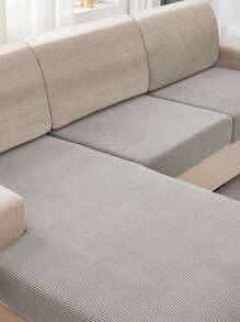 素色有彈性沙發套 - 灰色 - 查看 5