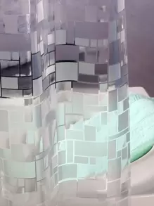 Rèm tắm trong suốt có hoa văn hình học - Trong sáng - Xem 2