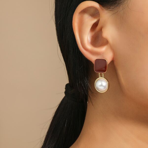 

Faux Pearl Decor Earrings, Multicolor