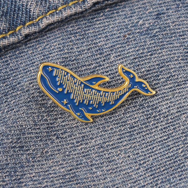 

Whale Decor Brooch, Blue