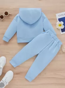 SHEIN Young Girl Heart Hoodie & Sweatpants