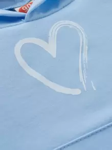 SHEIN Young Girl Heart Hoodie & Sweatpants