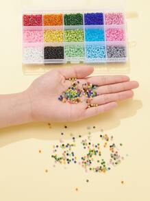 1 hộp 180G 15 màu 8/0 Glass Seed Beads Màu sắc trong suốt Lustered & Ceylon & Opaque Colors Rainbow & Colours Lustered & Transparent Round Mixed Color Bead Phụ kiện trang sức DIY - Nhiều màu - Xem 5