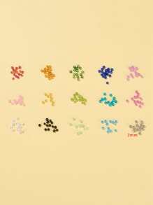 1 hộp 180G 15 màu 8/0 Glass Seed Beads Màu sắc trong suốt Lustered & Ceylon & Opaque Colors Rainbow & Colours Lustered & Transparent Round Mixed Color Bead Phụ kiện trang sức DIY - Nhiều màu - Xem 6