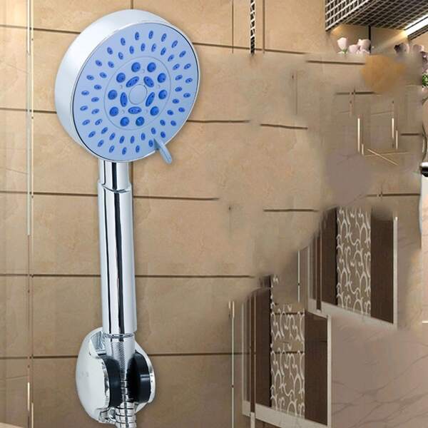 

1pc Adjustable Shower Head, Silver