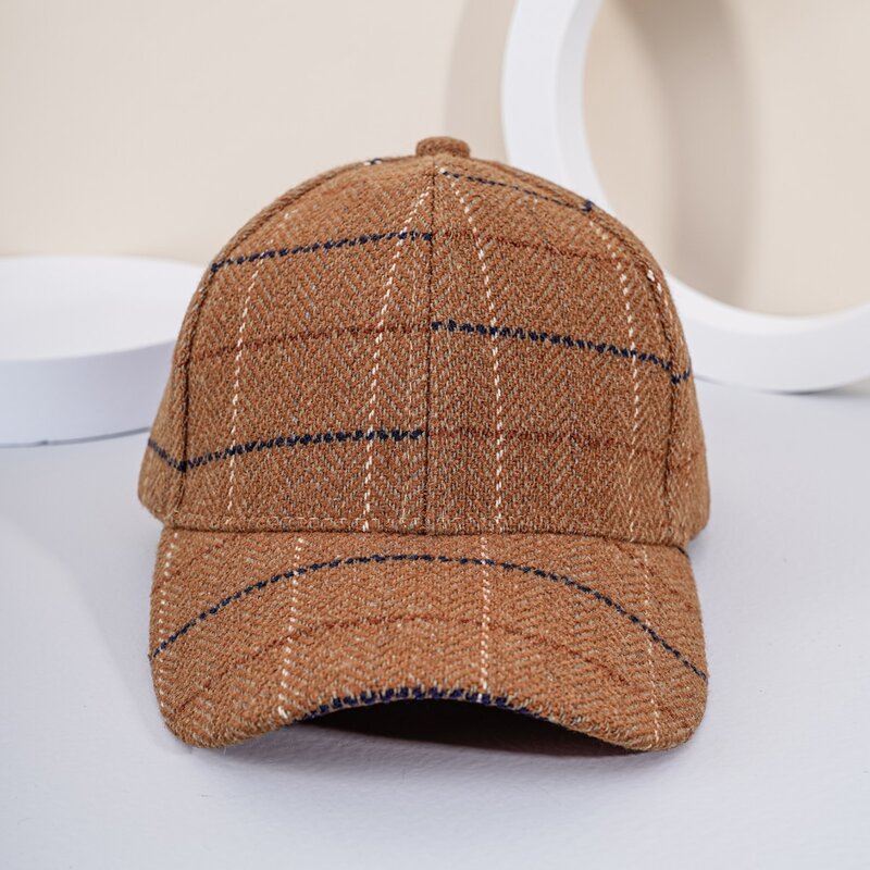 

Plaid Baseball Cap, Coffee brown