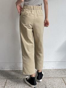 DAZY Fold Pleated Slant Pocket Pants - Khaki - View 3