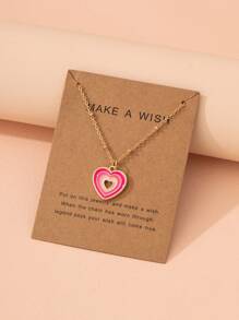 愛心掛飾項鍊 - 彩色 - 查看 1