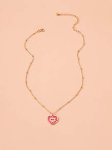 愛心掛飾項鍊 - 彩色 - 查看 2