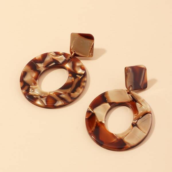 

Round Drop Earrings, Multicolor