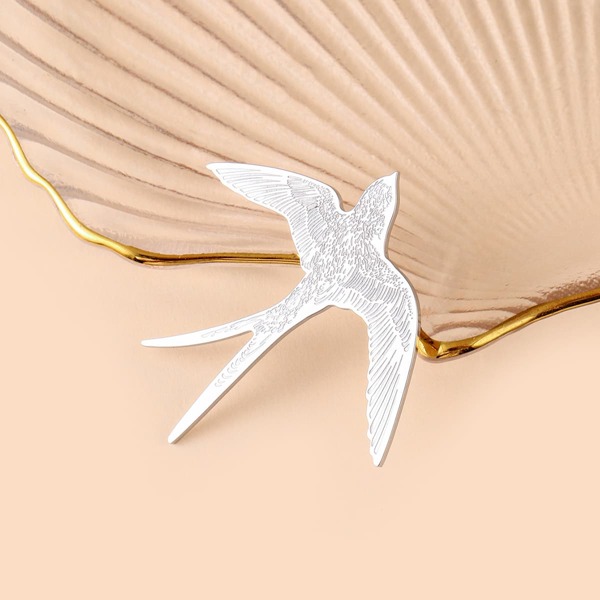 

Swallow Design Brooch, Silver