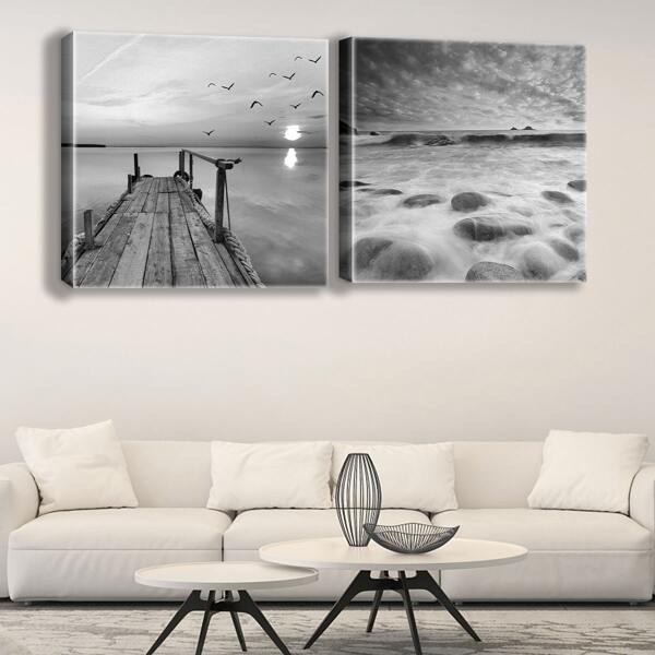 

2pcs Scenery Pattern Hanging Painting, Multicolor