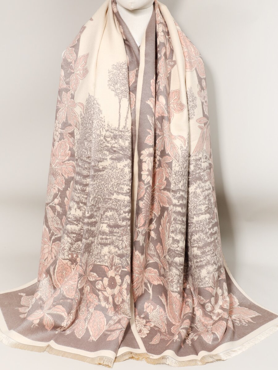 Floral Print Scarf - Multicolor - View 1