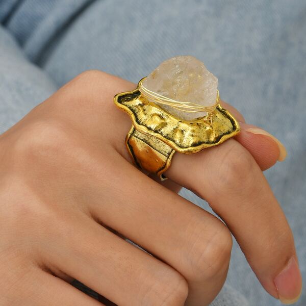 

Stone Decor Ring, Bronze
