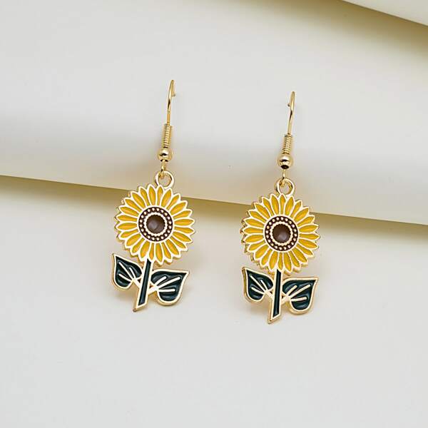 

Flower Charm Drop Earrings, Multicolor