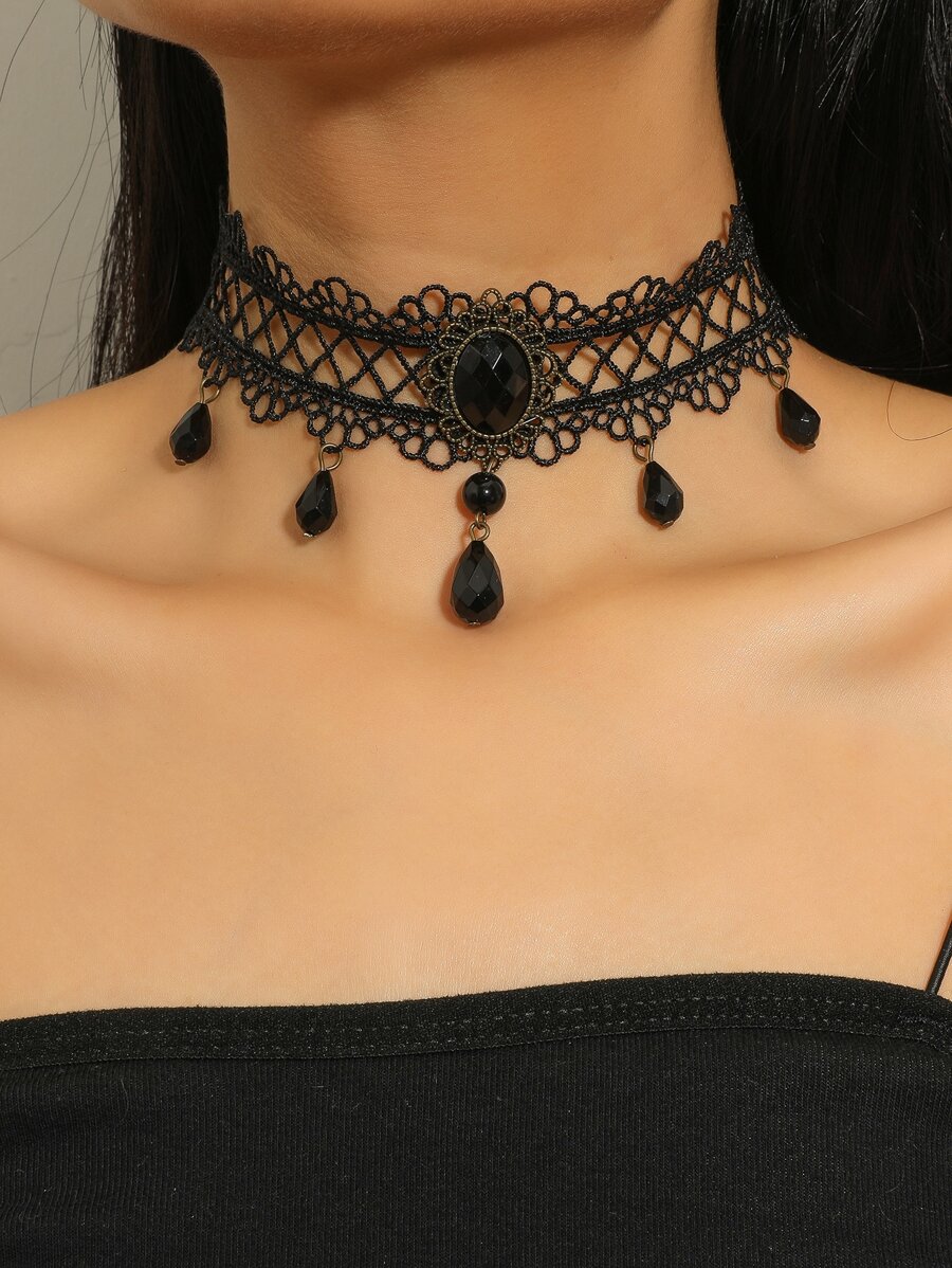 Choker ren rỗng - màu đen - Xem 1