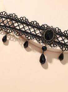 Choker ren rỗng - màu đen - Xem 3